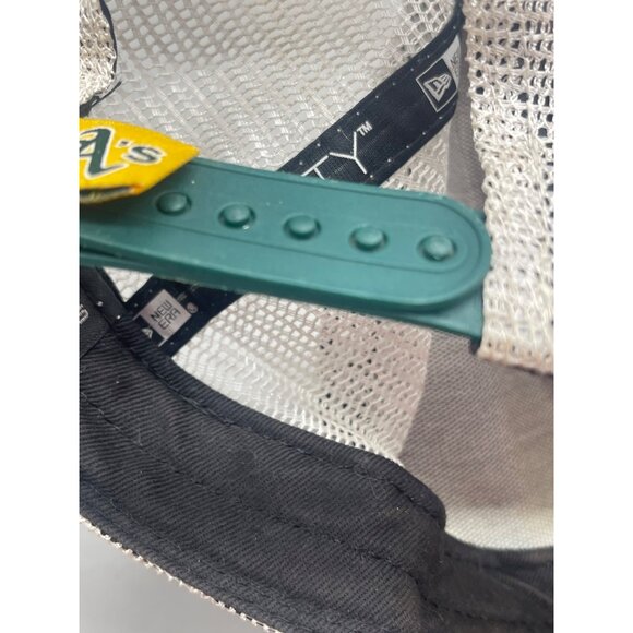 New era genuine merchandise ball cap Oakland picture mesh green white READ - Picture 12 of 14